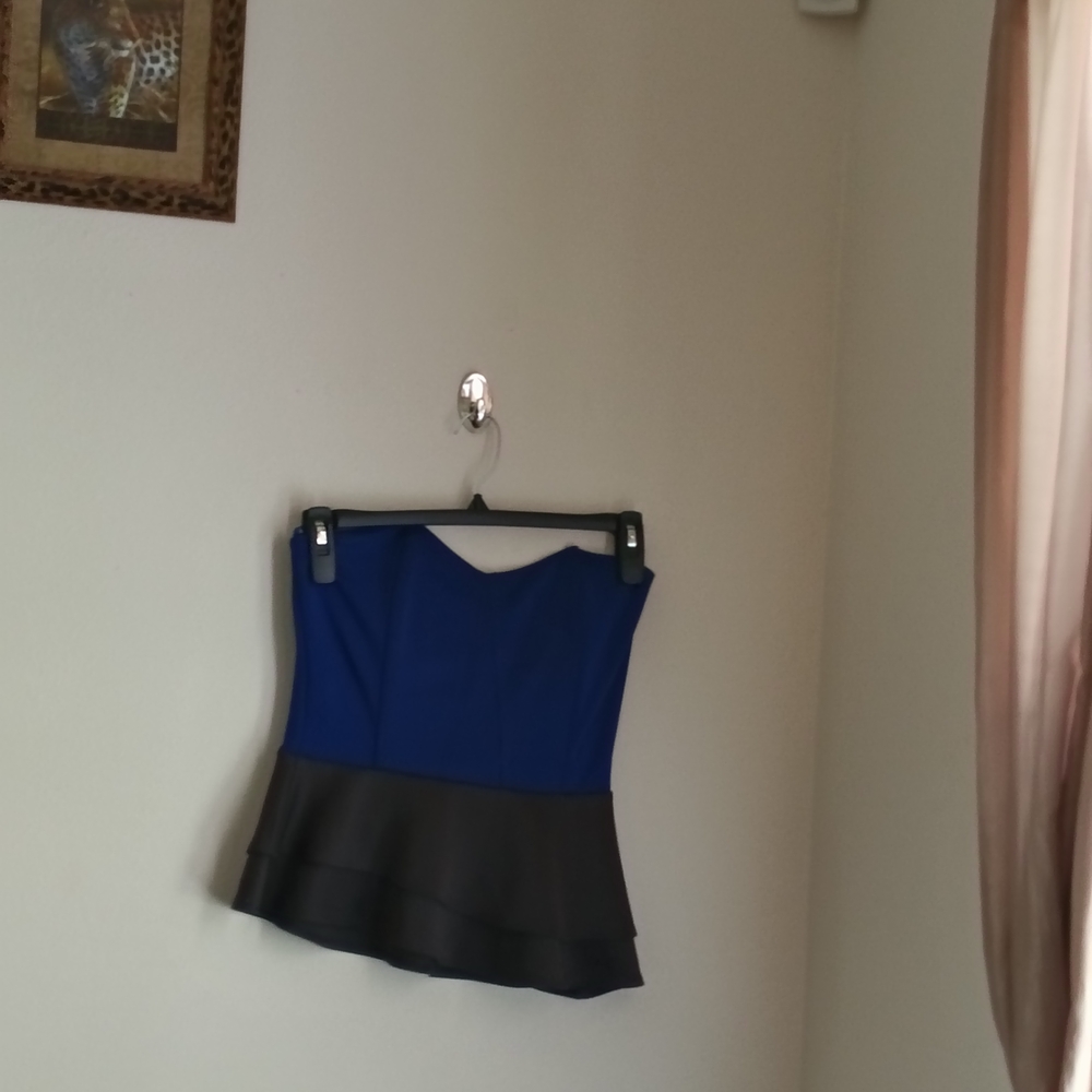 Arden B Top Women Large Blue and Black Blouses Party Date Night Academia Y2K